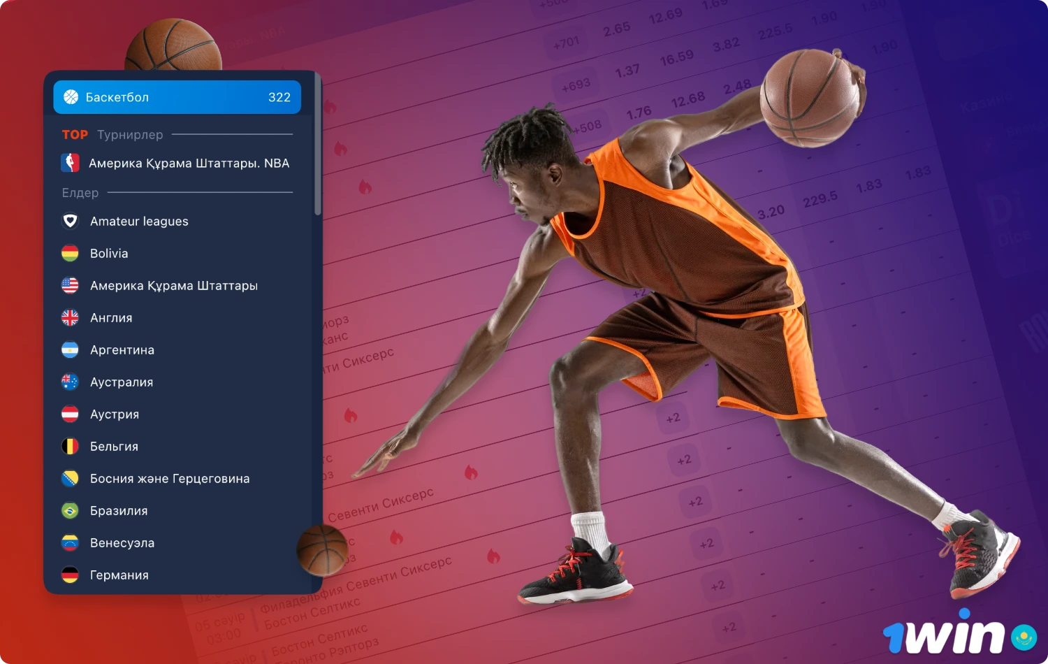 Букмекерская контора 1win предлагает своим пользователям возможность делать ставки на баскетбол